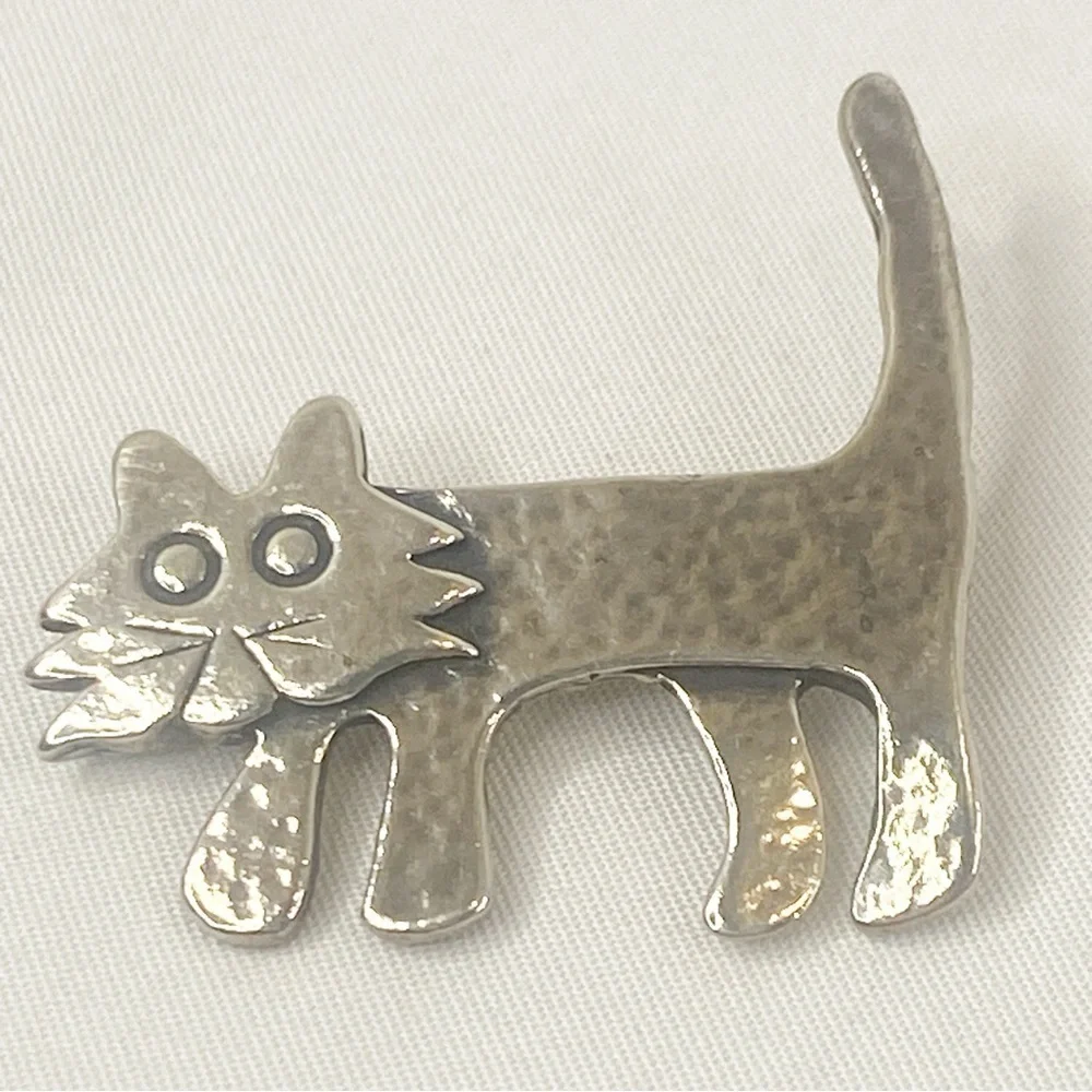 Vintage Silpada Sterling Silver Cat Pin/Brooch I1590